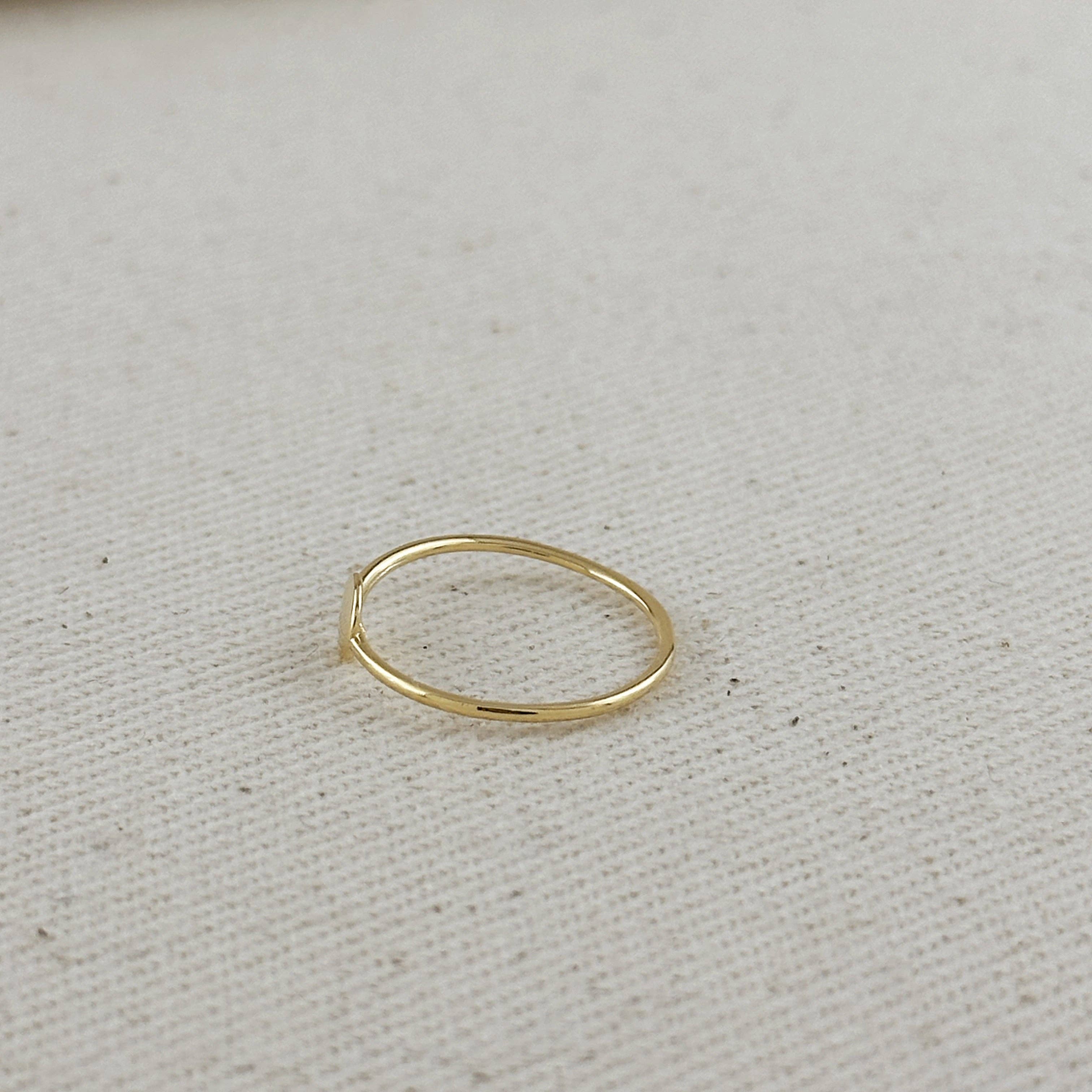 18k Gold Filled Slim Flat Disc Ring