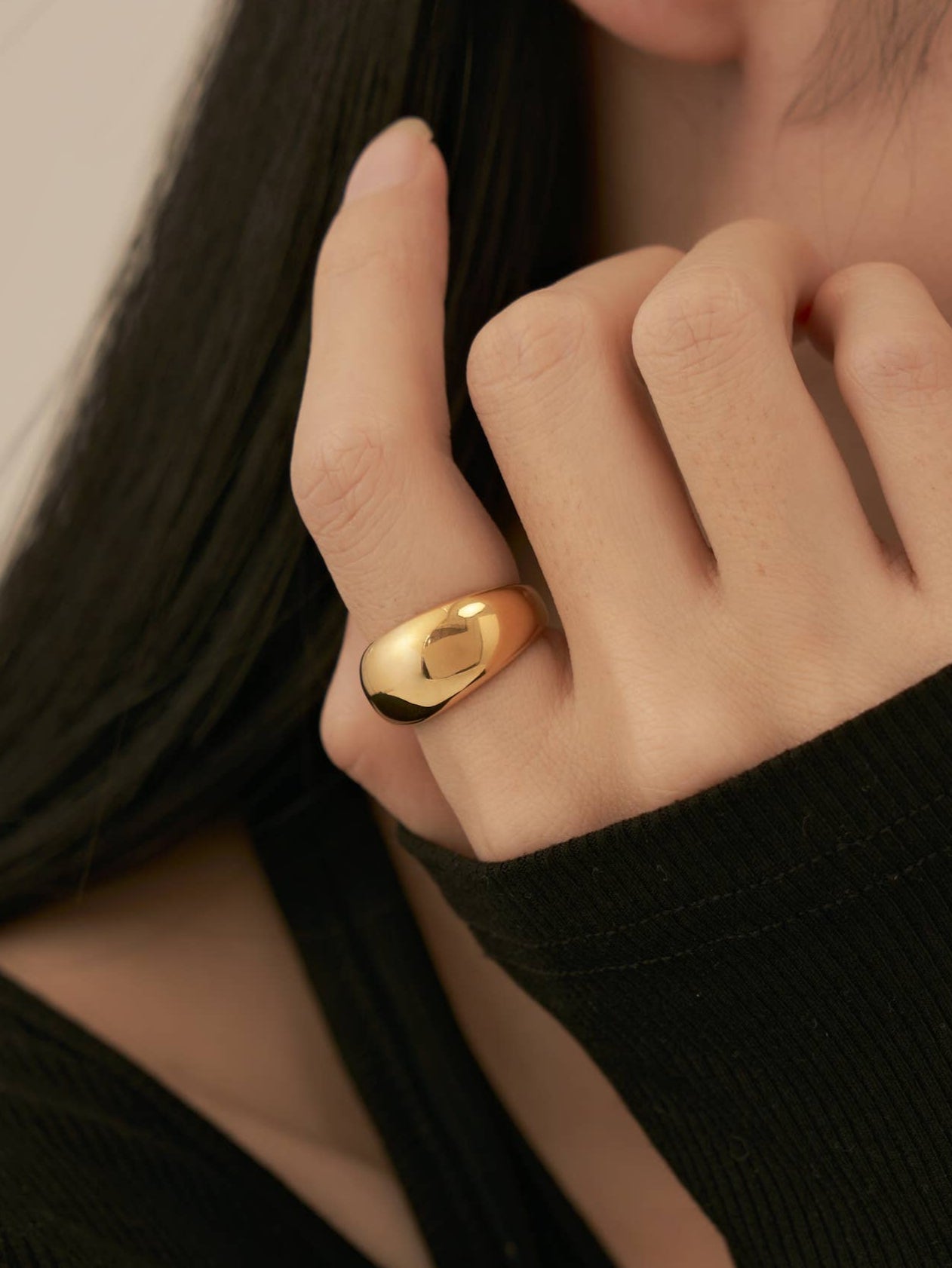 Gold Bubble Circle Ring