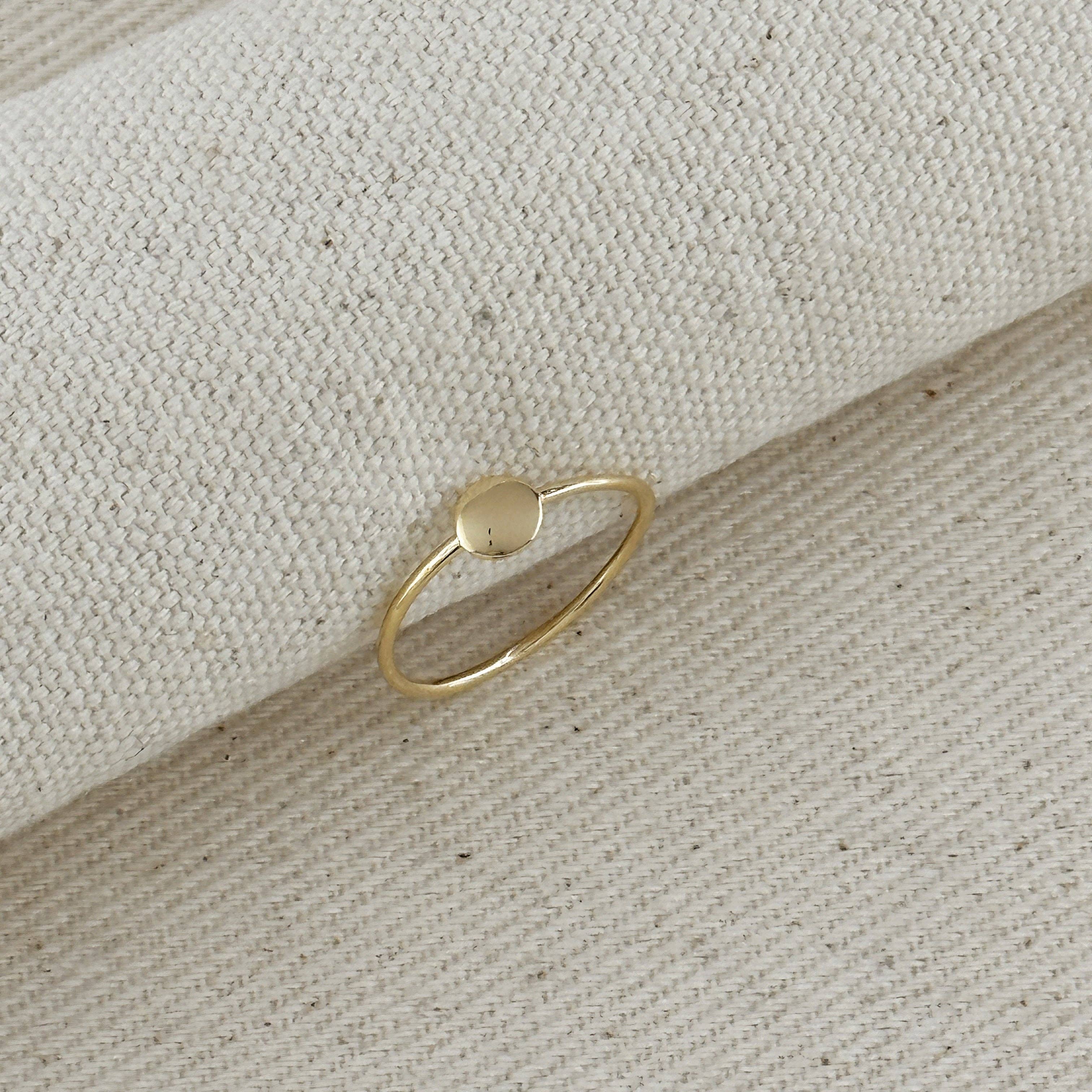 18k Gold Filled Slim Flat Disc Ring