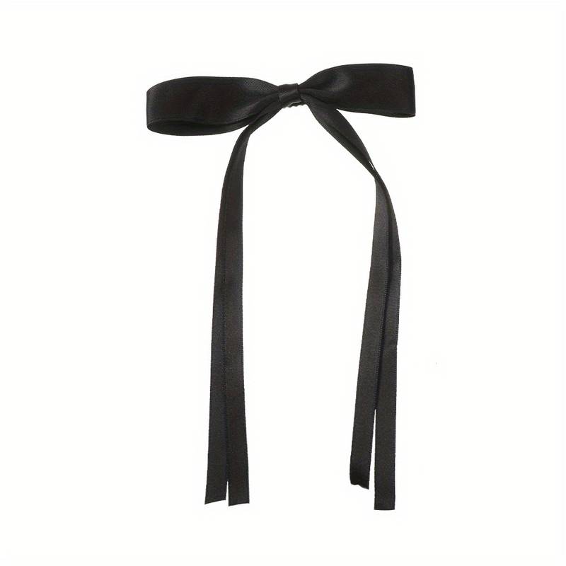 Dainty Black Ribbon Barette