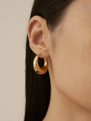 18k Gold Hoop Earrings; Dangle Drop Earring
