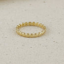 18k Gold Filled Flat Beaded Band Ring