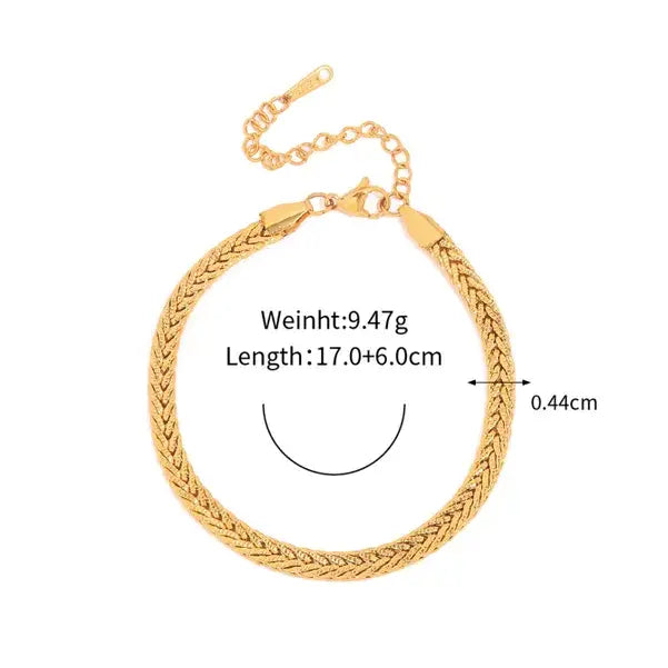 Gold 18k Plated Stainless Steel Rope Bracelet