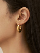 18k Gold Hoop Earrings; Dangle Drop Earring