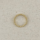 18k Gold Filled Flat Beaded Band Ring