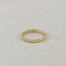 18k Gold Filled Flat Beaded Band Ring