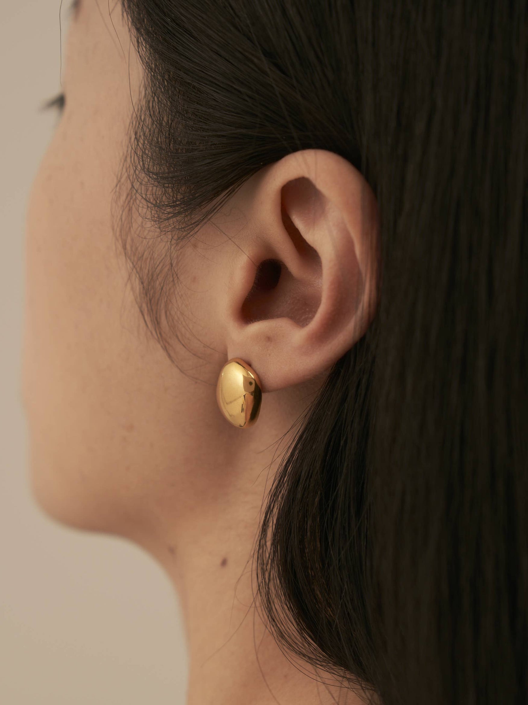 Gold Plated Matte Stud Earring, Glossy Square Stud Earrings