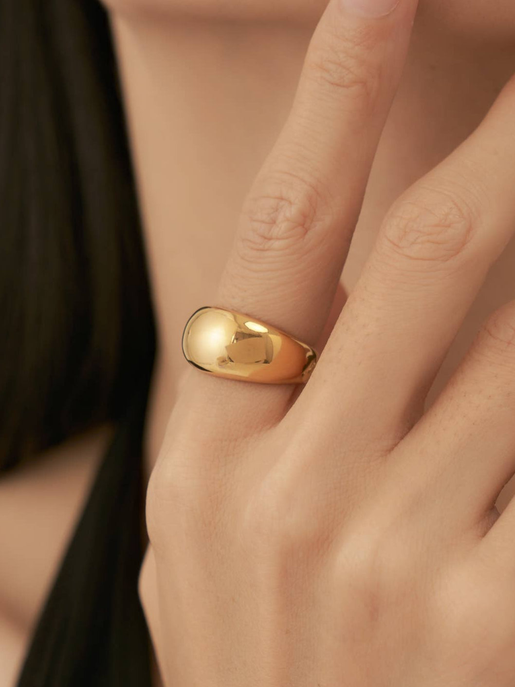 Gold Bubble Circle Ring