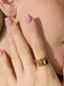18K Gold Chunky Double Band Ring
